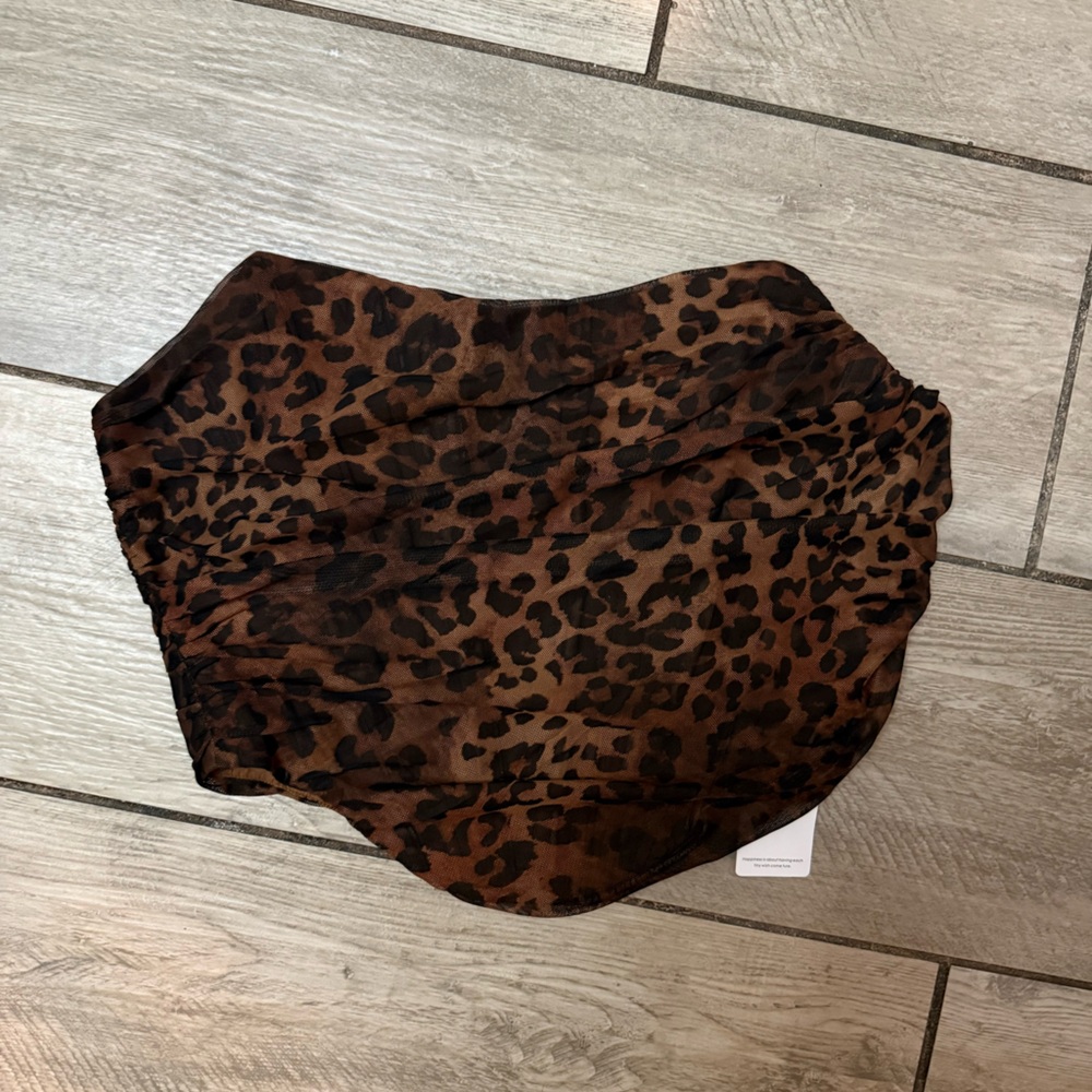 Leopard Print Mesh Corset
